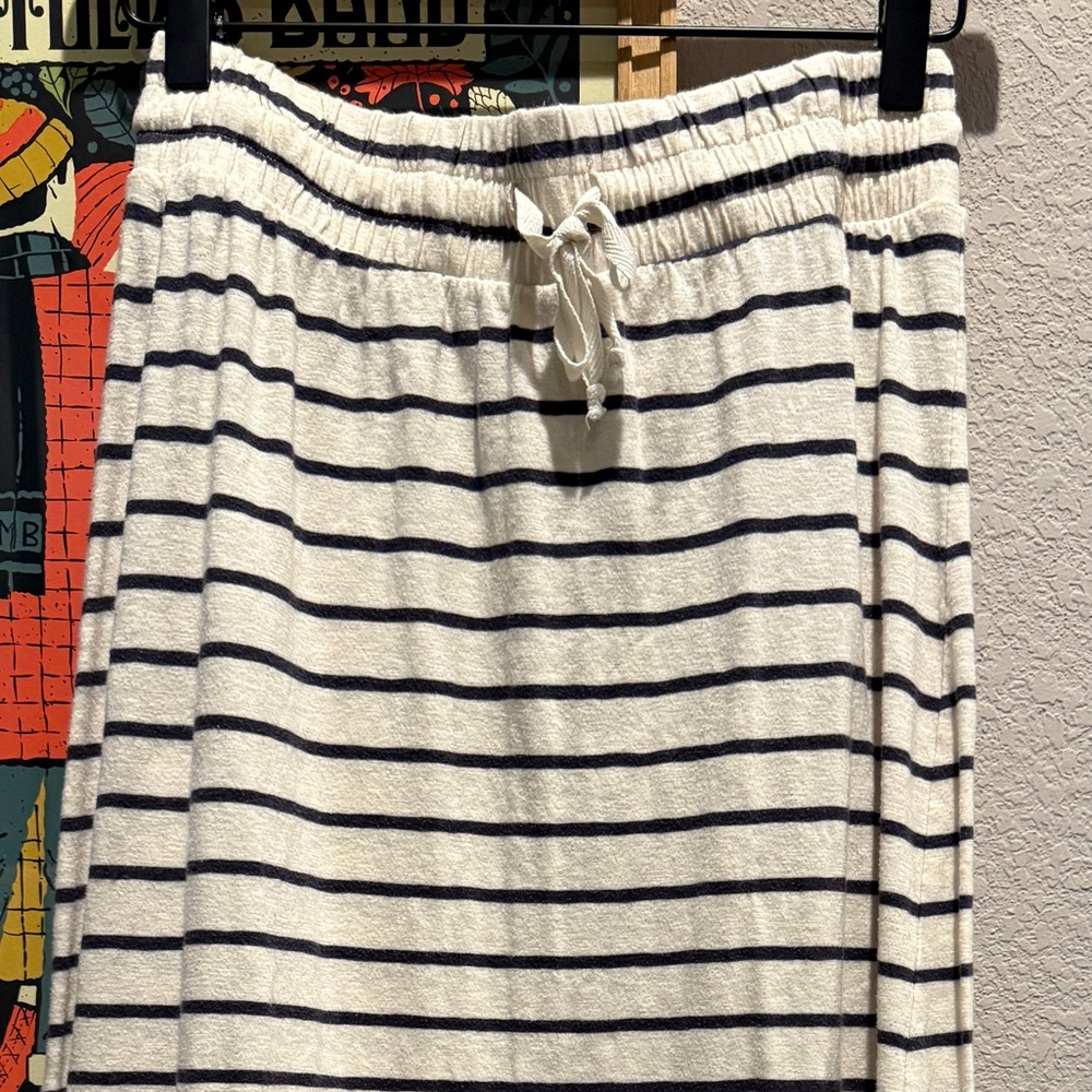 Z Supply Navy and Cream Striped Maxi Skirt